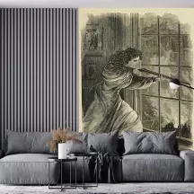 Papier Peint Panoramique Estampe - The destruction of french villages