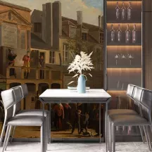 Papier Peint Panoramique Peinture 19e siècle Jean Roller - La Parade de Bobèche et Galimafré