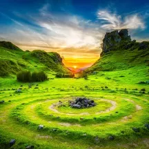 Affiche personnalisée île montagne