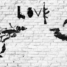 Affiche personnalisée Banksy - Guerre Clown Joconde