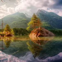 Affiche personnalisée Montagnes Lac