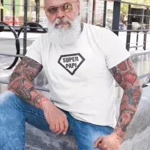 T-shirt homme 100% coton bio - Famille - "SUPER PAPI"