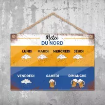 Plaque murale personnalisée Météo du Nord – déco humour avec photo