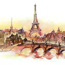 Affiche personnalisée Paris Aquarelle Peinture