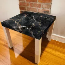 Sticker Table IKEA LACK Effet Marbre noir et or abstrait