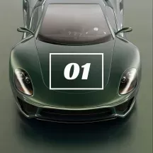 Sticker numéro de course rectangle personnalisé – Modèle Type 1