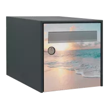 Sticker boîte aux lettres personnalisé Plage