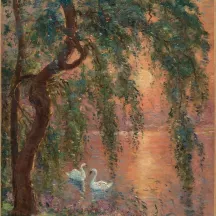 Affiche personnalisée Peinture 20e siècle Iwill - Le lac d'amour - le saule pleureur