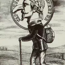 Affiche personnalisée Estampe 19e siècle - Cinq milliards derrière lui passent en Prusse