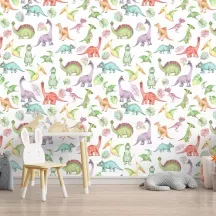 Papier Peint Panoramique Dinosaures Pastel