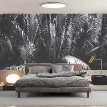 Papier Peint Panoramique Jungle Noir et Blanc 3