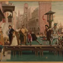 Affiche personnalisée Peinture 19e siècle James Tissot - Le départ de l'enfant prodigue