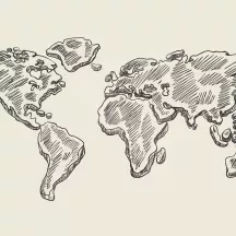 Affiche personnalisée Mappemonde Dessin