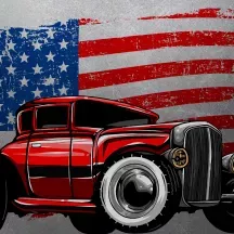 Affiche personnalisée Hotrod USA