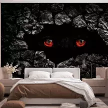 Papier Peint Panoramique Yeux de Chat Horreur