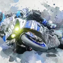 Affiche personnalisée Moto Piste Yamaha