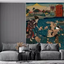 Papier Peint Panoramique Estampe 19e siècle Utagawa Kuniyoshi - Gōdo