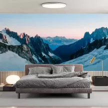Papier Peint Panoramique Montagne Enneigée