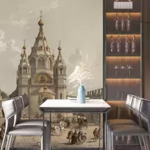 Papier Peint Panoramique Peinture 19e siècle Charles-Claude Bachelier - L'église russe de Paris