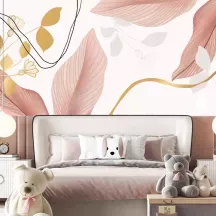 Papier Peint Panoramique Feuilles et Or