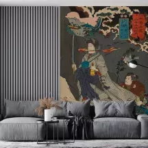 Papier Peint Panoramique Estampe 19e siècle Utagawa Kuniyoshi - Ashida