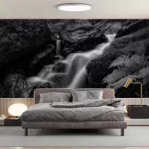 Papier Peint Panoramique Cascade Noir