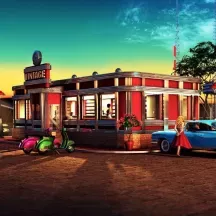 Affiche personnalisée Dinner Vintage Américain