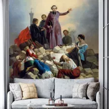 Papier Peint Panoramique Peinture 19e siècle Joseph Félon - Monseigneur Affre sur la barricade