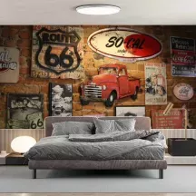 Papier Peint Panoramique Vintage Panneaux Route 66