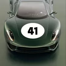 Sticker numéro de course oval personnalisé en couleur – Modèle Type 2