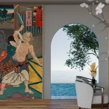 Papier Peint Panoramique Estampe 19e siècle Utagawa Kuniyoshi - Ōkute