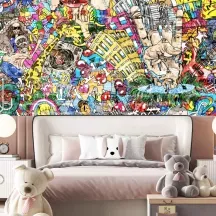 Papier Peint Panoramique Graffiti Urbain