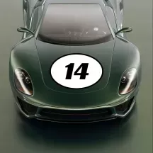 Sticker numéro de course oval personnalisé en couleur – Modèle Type 1