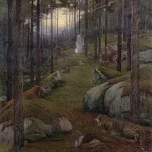 Affiche personnalisée Peinture 19e siècle Gaston Bethune - La charmeuse