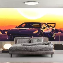 Papier Peint Panoramique BMW couché de soleil