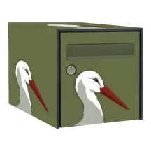 Sticker boîte aux lettres personnalisé Cigogne 2