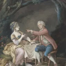 Affiche personnalisée Peinture 18e siècle Pierre-Antoine Baudouin - Le Déjeuner champêtre