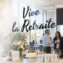 Lettrage adhésif retraite