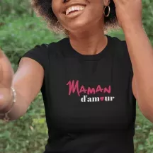 T-shirt femme 100% coton bio - famille - "Maman d'amour"