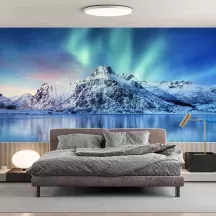 Papier Peint Panoramique Norvège Aurore Boréale