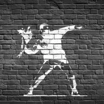 Affiche personnalisée Banksy - Rage The Flower Thrower