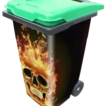 Sticker poubelle personnalisée tête de mort