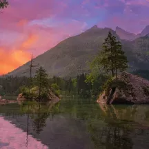 Affiche personnalisée Lac île