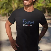 T-shirt homme 100% coton bio - famille - "tonton d'amour"