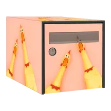Sticker boîte aux lettres personnalisé Poulets déjantés