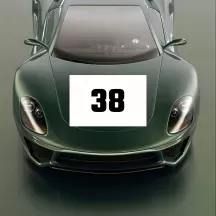 Sticker numéro de course rectangle personnalisé en couleur – Modèle Type 2