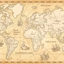 Affiche personnalisée Mappemonde Vintage