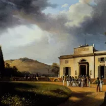 Affiche personnalisée Peinture 19e siècle Jean-Charles-Joseph Rémond - Le Pavillon de Bagatelle