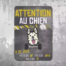 Plaque de porte personnalisée Attention au Chien - deco humour