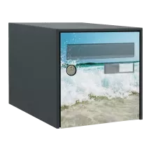 Sticker boîte aux lettres personnalisé Mer Vague Sable